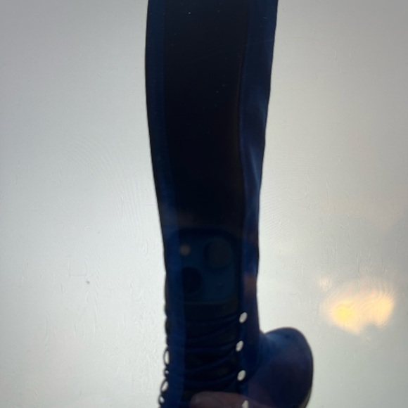 Zoee Two- Tone Blue/ Black Knee High Boot - Picture 2 of 8